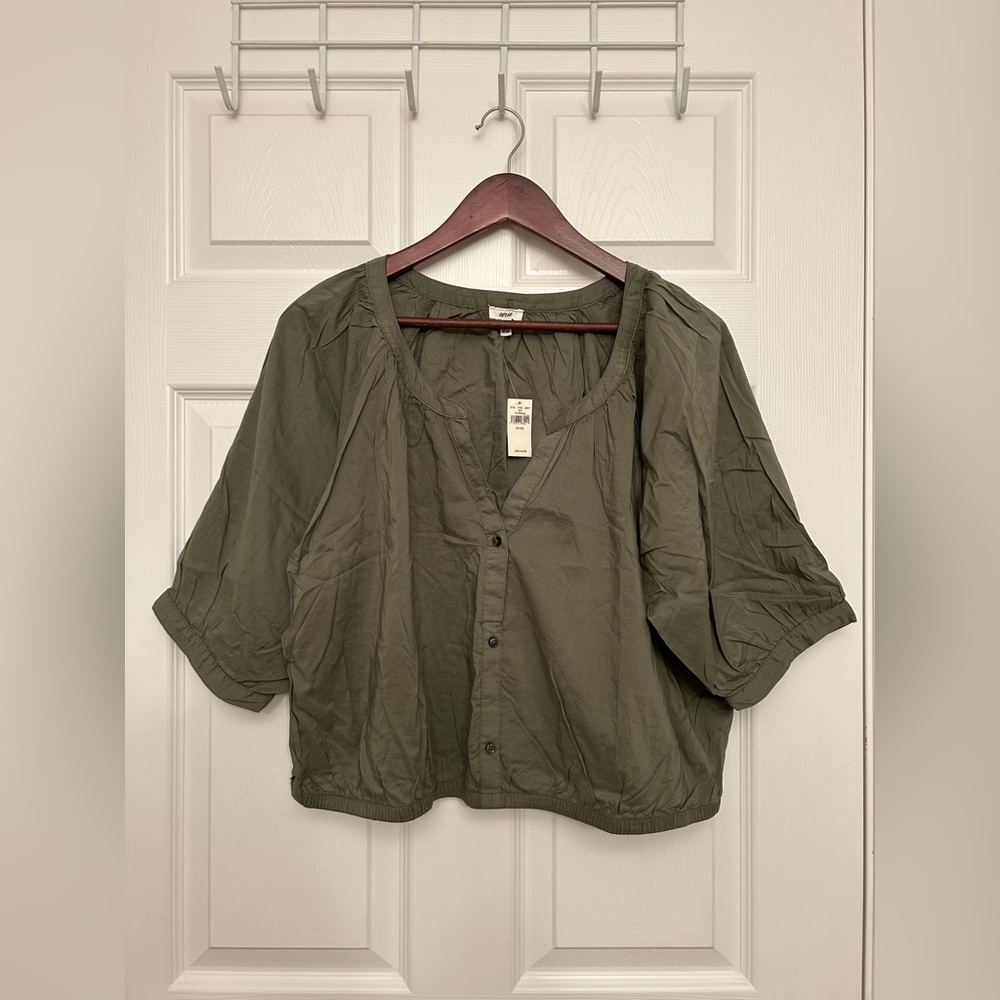 NWT Aerie Cropped Blouse Top